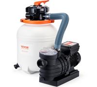 VEVOR Pompa Filtro a Sabbia per Piscine Fuori Terra, 10000 L/h, Kit Pompa per Filtrazione per Piscine, 300 mm, 285 W, con Valvola a 6 Vie, Cestello Filtrante, per Piscine Domestiche e Commerciali