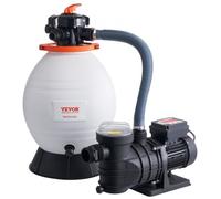 VEVOR Pompa Filtro a Sabbia per Piscine Fuori Terra, 18000 L/h, Kit Combo Pompa Filtrazione per Piscine, 400 mm, 850 W, con Valvola a 6 Vie, Cestello Filtrante, per Piscine Domestiche e Commerciali