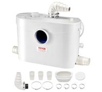 VEVOR Pompa Maceratrice per WC, 900 W, Prevalenza 12 m, con 4 Ingressi per l'Acqua, Macchina per lo Smaltimento delle Acque Reflue per WC, Seminterrato, Doccia, Lavandino, Lavanderia