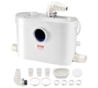 VEVOR Pompa Maceratrice per WC, 900 W, Prevalenza 12 m, con 4 Ingressi per l'Acqua, Macchina per lo Smaltimento delle Acque Reflue per WC, Seminterrato, Doccia, Lavandino, Lavanderia