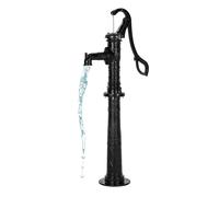 VEVOR Pompa Manuale per Pozzo, Sollevamento Massimo di 6 m, Pompa Manuale per Acqua in Ghisa Antica, con Base Rialzata e Attacco NPT, Vecchio Stile per Giardino Esterno, Stagno, Nero