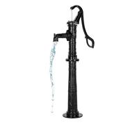 VEVOR Pompa Manuale per Pozzo, Sollevamento Massimo di 6 m, Pompa Manuale per Acqua in Ghisa Antica, con Base Rialzata e Attacco NPT, Vecchio Stile per Giardino Esterno, Stagno, Nero