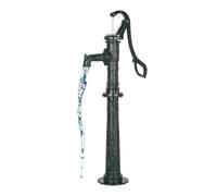 VEVOR Pompa Manuale per Pozzo, Sollevamento Massimo di 6 m, Pompa Manuale per Acqua in Ghisa Antica, con Base Rialzata e Attacco NPT, Vecchio Stile per Giardino Esterno, Stagno, Verde