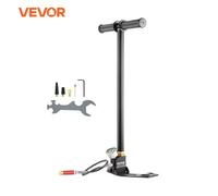 VEVOR Pompa PCP, pressione 4500 PSI (0-30 MPa), pompa a mano ad alta pressione, pompa di gonfiaggio dell'aria a 3 stadi, pompa con staffa di ricarica PCP, raffreddata ad acqua, nero, acciaio inossidab