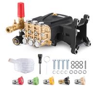 VEVOR Pompa per Idropulitrice, Stantuffo Orizzontale a Tripla Pompa con Albero 25,4 mm Kit di Pompe per Idropulitrice Sostitutive con 5 Ugelli, Per Simpson MorFlex 40224, 40225, 40226, Santoprene