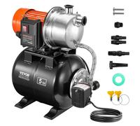 VEVOR Pompa per Pozzi Poco Profondi 1176 W con Serbatoio di Pressione 5600 L/H