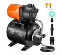 VEVOR Pompa per Pozzi Poco Profondi 750 W 3700 L/H con Serbatoio di Pressione