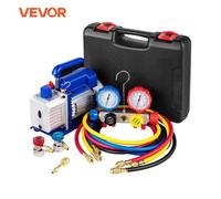 VEVOR Pompa per vuoto 4.8CFM 1/4 HP a stadio singolo per raffreddamento HVAC Kit manometro collettore 5PA R410A R134A R22 Include manometro e tubo a 4 vie