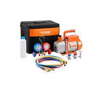 VEVOR Kit Pompa Vuoto a Palette Rotanti Monostadio 1,65 L/s Manometro Collettore