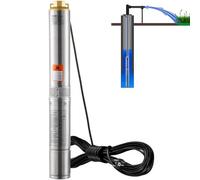 VEVOR Pompa Acqua Sommergibile Pozzi Profondi Acciaio Inox 370 W 5,3 m³/h 50 m