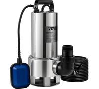 VEVOR Pompa Sommersa Elettrica da Drenaggio per Acqua Sporca 1300W da Giardino Laghi Pozzo, Elettropompa a Immersione per Drenaggio di Acque Sporche Nere Scure 10A 1300W per Piscina Giardino Pozzetto