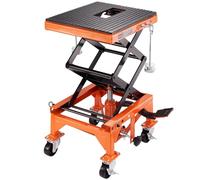 VEVOR Cric da Moto 200 kg Altezza di Sollevamento 35-90,5 cm Ponte Elevatore Idraulico Piattaforma 41,5x35 cm Antiscivolo Tavolo Elevatore Moto Roulette Bloccabile Alzare Moto Sicuro Manutenzione Quad
