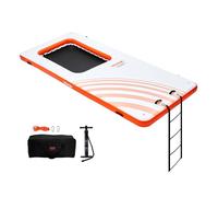 VEVOR Pontile Galleggiante Gonfiabile 15x6,5 Piedi con Piscina in Rete Trampolino da 4x6 Piedi, Tappetino per Acqua con Piattaforma Galleggiante Antiscivolo con Borsa Portatile per Piscina Spiaggia