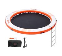 VEVOR Pontile Galleggiante Gonfiabile, Piattaforma per Pontile Gonfiabile ø3.04m Piscina in Rete ø2.43m, Tappetino per Acqua con Piattaforma Antiscivolo con Borsa Portatile