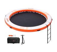 VEVOR Pontile Galleggiante Gonfiabile, Piattaforma per Pontile Gonfiabile ø3.04m Piscina in Rete ø2.43m, Tappetino per Acqua con Piattaforma Antiscivolo con Borsa Portatile