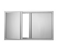 VEVOR Porta Accesso Cucina, Doppia Porta Esterna della Cucina 914x534x45 mm, Porta ad Incasso in Acciaio Inossidabile, con Maniglia, per Isola Barbecue, Stazione per Grigliate, Armadio da Esterno