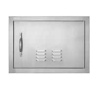 VEVOR Porta Accesso Cucina, Porta Cucina Esterna Singola 508x356x46 mm, Porta Reversibile da Incasso in Acciaio Inox, con Maniglia e Presa d'aria, per Isola Barbecue, Armadio da Esterno