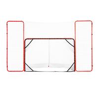 VEVOR Porta da Hockey con Parapetto e Bersagli, Rete da Hockey in Acciaio, Set di Porte da Allenamento per Hockey da 1830 mm Porta da Hockey Portatile per Interni ed Esterni con Rete, Bianco e Rosso