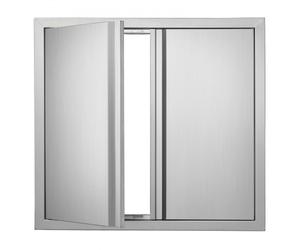 VEVOR Porta di accesso da cucina, 660 x 610 mm, Doppia porta da cucina esterna, Porta a parete verticale con maniglie retrattili, isola cucina, stazione cucina, mobiletto da esterno