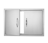 VEVOR Porta di accesso da cucina, 711 x 482 mm, Doppia porta da cucina esterna, Porta in acciaio inossidabile con maniglie, per isola grill, stazione grill, mobiletto da esterno
