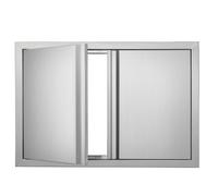 VEVOR Porta di accesso da cucina, 774 x 532 mm, Doppia porta da cucina esterna, Porta in acciaio inossidabile con maniglie retrattili, per isola grill, stazione grill, mobiletto da esterno