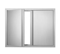 VEVOR Porta di accesso da cucina, 787 x 609 mm, Doppia porta da cucina esterna, Porta in acciaio inossidabile per isola cucina, stazione cucina, mobiletto da esterno