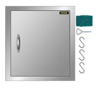 VEVOR Porta di accesso per barbecue, 45,7 x 50,8 cm (larghezza x altezza), porta verticale singola per barbecue, in acciaio inox, porte per cucina all'aperto, per barbecue, stazione grill, armadio
