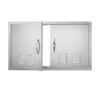 VEVOR Porta di accesso da cucina, 914 x 534 mm, Doppia porta da cucina esterna, Porta in acciaio inox, Porta a parete verticale per isola cucina, mobiletto da esterno