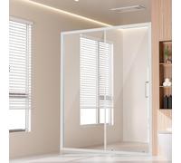 VEVOR Porta Doccia Semi-Senza Telaio 1459-1499 x 1778 mm Porta Scorrevole in Vetro, 1 Fissa + 1 Mobile, Realizzata in Vetro Temperato Trasparente Spesso 6 mm, con Ferramenta in Acciaio Inossidabile