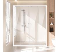 VEVOR Porta Doccia Semi-Senza Telaio 1469-1499 x 1778 mm Porta Scorrevole in Vetro Temperato Trasparente da 6 mm di Spessore, Impermeabile, Infrangibile, con Ferramenta in Acciaio inox, Cromata