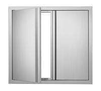 VEVOR Porta di accesso da cucina, 660 x 610 mm, Doppia porta da cucina esterna, Porta a parete verticale con maniglie retrattili, isola cucina, stazione cucina, mobiletto da esterno