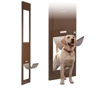 VEVOR Porta Scorrevole per Animali Domestici, Altezza Regolabile da 1927 a 2040 mm, Telaio in Lega di Alluminio con Cerniere Girevoli e Design con Serratura, Sportello per Cani L Marrone