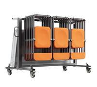 VEVOR Porta Sedie Pieghevole, Capacità 181 kg Carrello Multifunzione per 42 Sedie o 12 Tavoli con Ruote in Gomma e Supporti