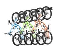 VEVOR Portabiciclette, 6 Portabiciclette e 3 Ganci per Caschi, Gancio Portabiciclette per Montaggio Parete, Personalizzabile per Varie Dimensioni, Supporta Fino a 136 kg, 1295 mm per Casa e Garage