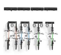 VEVOR Portabiciclette, 6 Portabiciclette e 5 Ganci per Caschi, Gancio Portabiciclette per Montaggio Parete, Personalizzabile per Varie Dimensioni, Supporta Fino a 136 kg, 1625,6 mm per Casa e Garage