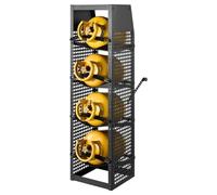 VEVOR Portabombole 376 x 330 x 1321 mm per Refrigerante, Mobile a 4 Ripiani per 4 Bombole, con Ripiano Superiore, Acciaio al Carbonio Verniciato a Polvere Nera, per Furgoni Conservazione Gas Compresso