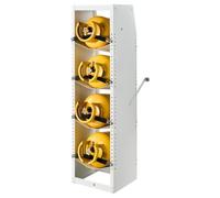 VEVOR Portabombole 376 x 330 x 1321 mm per Refrigerante, Scaffale 4 Ripiani per 4 Bombole, con Ripiano Superiore, Acciaio al Carbonio Verniciato a Polvere Bianca, per Furgoni Deposito Azoto Ossigeno