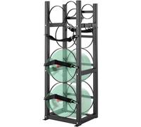 VEVOR Portabombole Gas, Capacità 2x13,6 kg e 3 Altre Piccole, Portabombole Refrigerante 32,5x33x92,8 cm, Scaffale in Acciaio per Freon, Gas, Ossigeno, Azoto, Refrigerante