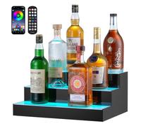 VEVOR Scaffale da Bar Portabottiglie Illuminazione a LED 3 Ripiani da 40 cm