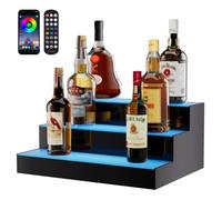 VEVOR Scaffale da Bar Portabottiglie Illuminazione a LED 3 Ripiani da 40 cm