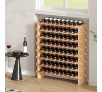 VEVOR Portabottiglie per Vino in Legno di Bambù Impilabile 8 Ripiani Capacità Max. 72 Bottiglie, Cantinetta Portabottiglie 8 Piani da Terra per Vino Materiale Legno Bambù Struttura Modulare Fai-da-te