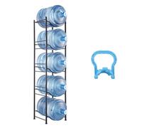 VEVOR Porta Brocca d'Acqua Portabottiglie a Livello Singolo 5 Bottiglie Nero