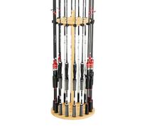 VEVOR Portacanne da Pesca per 16 Aste 330 x 770 mm Supporto in Legno Girevole a 360°, Rotondo, per Organizzare e Riporre Canne, Supporto da Pavimento Salvaspazio per Attrezzatura da Pesca
