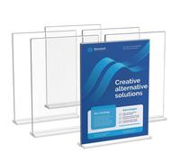 VEVOR Portacartelli in Acrilico 223,52 x 279,4 mm Porta Cartelli Bifacciali a Forma di T, Porta Brochure, Confezione da 6, Porta Menù da Tavolo in Acrilico Trasparente per Ristorante, Ufficio, Bar