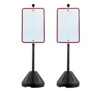 VEVOR Portacartello Portatile, Supporto per Cartello in Ghisa di Parcheggio Mobile 1524 mm con Base in Plastica Rigida e Ruote, per Cartelli Stradali di Divieto di Parcheggio, Bulloni e Dadi, Nero