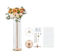 VEVOR Portafiori a Colonna 4 Pz per Matrimonio Vaso Fiori in Metallo con Decorazione di Cristallo, Centrotavola per Matrimonio Altezza circa 90 cm, Espositore Fiori per Eventi Nozze Decorazione Feste