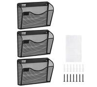 VEVOR Portagiornali da Muro 3 Pezzi Mensola Portadocumenti Scomparto Unico Nero