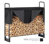 VEVOR Portalegna da Esterno per Legna da Ardere 132x36x117 cm con Copertura impermeabile 600D Oxford Legnaia Portalegna da Esterno per Camino Giardino Stoccaggio per Tronchi Interno/Esterno per Legna