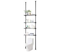VEVOR Portaoggetti Sopra WC, Organizzatore da Bagno Regolabile a 4 Livelli Sopra WC, Acciaio a Basso Carbonio, Scaffale Portaoggetti, Salvaspazio per Lavanderia Facile da Montare, Mensola da Parete