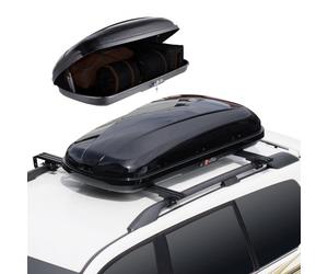VEVOR Portapacchi da Tetto, Box da Tetto da 220 L Cubi in ABS, con Apertura su Due Lati e 2 Cinghie Rinforzate, Aerodinamico, Adatto alla Maggior Barre Trasversali, per Auto, Wagon, SUV, Nero